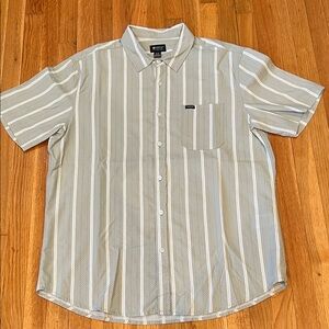 Matix Men's Striped Button Down Shirt - Green & White